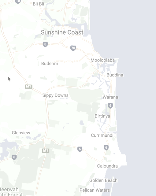 Sunshine Coast Map - Rejuvenate Mobile Massage Service Area